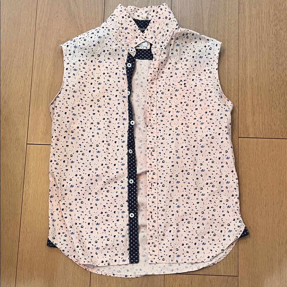 Men's Sleeveless Polka Dot Shirt